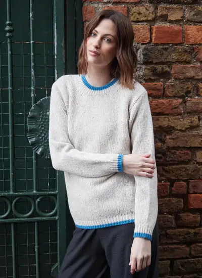 Slaney Cashmere Contrast Crew Neck 